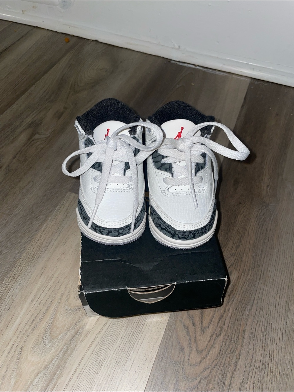 Jordan Toddler White/Black with Red Jumpman Baby Shoes